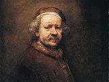London National Gallery Next 20 09 Rembrandt - Self Portrait at the Age of 63 Rembrandt - Self Portrait at the Age of 63, 1669, 86 x 71 cm. This work was painted in the final year of Rembrandt's life and is one of his last pictures. He died on October 4, 1669 and was buried in the Westerkerk in Amsterdam.  Rembrandt painted more self portraits than any other artist of the 17th century. In this picture, the artist wears a deep red coat and a beret, his hands clasped before him.